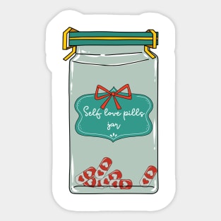 Self love pills jar Sticker